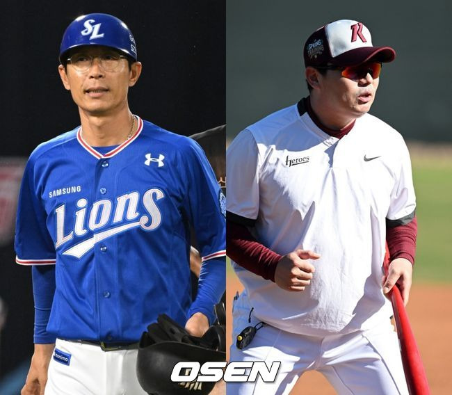 삼성 라이온즈 시절 김재걸 코치(왼쪽), 키움 히어로즈 시절 박재상 코치. /OSEN DB