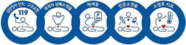 급성심장정지 환자의 생존사슬. 사진 제공=질병관리청