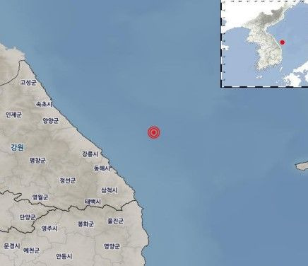 [서울=뉴시스]  22일 오전 3시4분9초 강원 동해시 북동쪽 52㎞ 부근 해역에서 규모 2.1의 지진이 발생했다. (사진=기상청 제공) 2023.10.22. photo@newsis.com *재판매 및 DB 금지