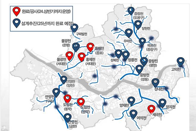 서울시가 서울 전역에 추진 중인 ‘수변활력거점’ 27곳 현황. |서울시 제공