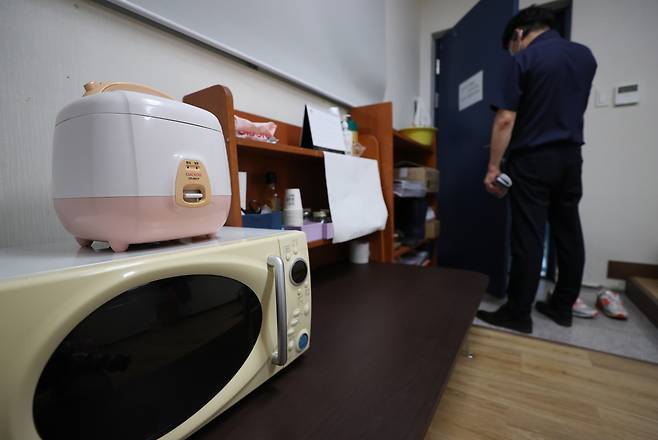 서울 시내에 있는 한 대학교의 청소노동자 휴게시설 [연합]