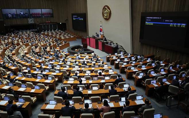 A plenary session is underway at the National Assembly. By Dong-hoon Sung