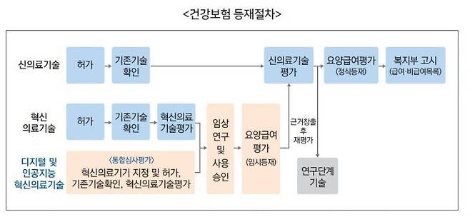 디지털 치료기기(DTx) 및 인공지능(AI) 기술의 건강보험 등재 절차[사진제공=건강보험심사평가원]