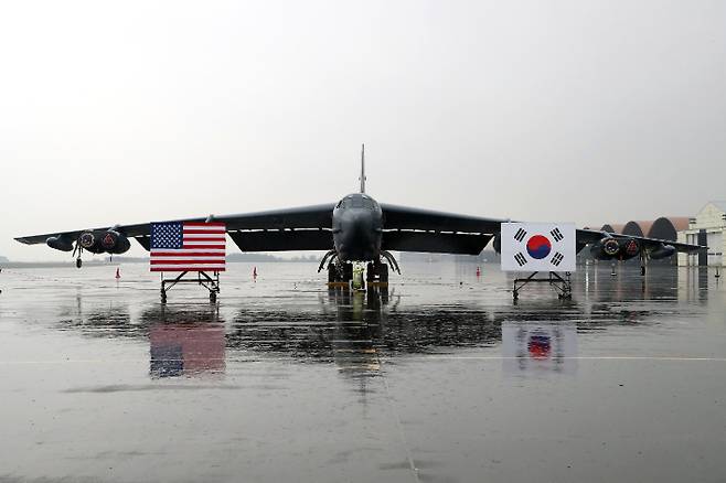 공개된 미군 전략폭격기 B-52H. 연합뉴스