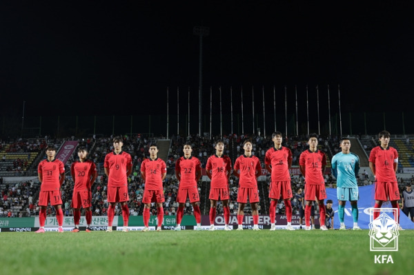 사진은 지난 9월 창원축구센터에서 열린 2024 AFC U-23 아시안컵 예선 미얀마와의 경기에 나선 황선홍호 베스트 11. 사진=대한축구협회