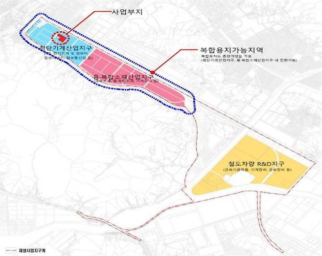 복합용지 개발사업 가능 지역인 창원국가산단 내 경남 창원시 의창구 팔용동 차룡지구 위치도. 창원시 제공