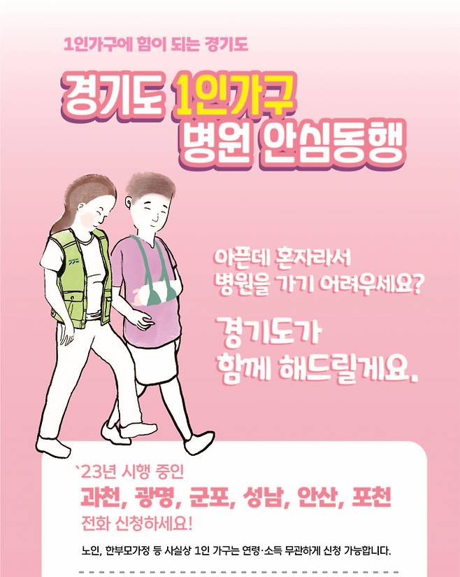 '1인 가구 병원 안심동행' 홍보물. / 자료제공=경기도