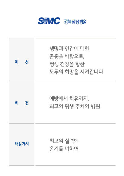 2일 강북삼성병원이 공개한 병원의 'NEW BI' 개요 [사진=강북삼성병원]