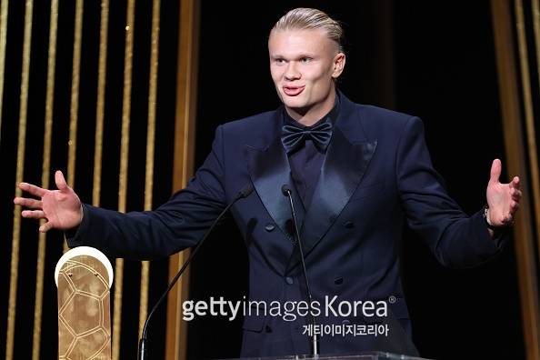 2023 발롱도르 시상식에 참석한 홀란. 사진=게티이미지