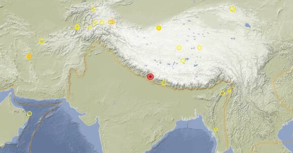 네팔에서 지난 3일(현지시각) 규모 6.0의 지진이 일어났다. /사진=독일 지구과학연구센터 웹사이트 캡처(뉴스1)
