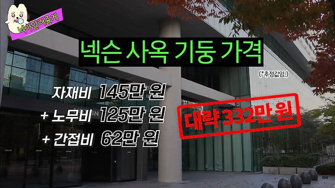 경기도 판교에 위치한 넥슨 사옥 기둥 가격. [유튜브 ‘넥넥’]