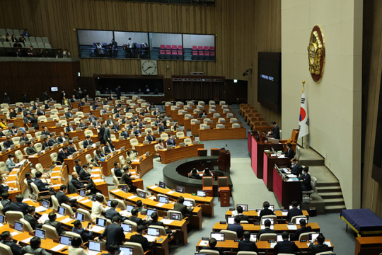 본회의장 전경. 연합뉴스