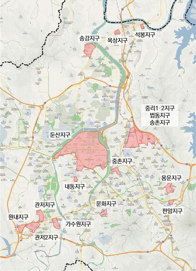 [대전=뉴시스] 대전시 장기택지지구 위치도. (자료= 대전시 제공)  *재판매 및 DB 금지