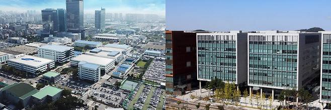 삼성전기 수원본사와 LG이노텍 사옥. (사진=각 사)