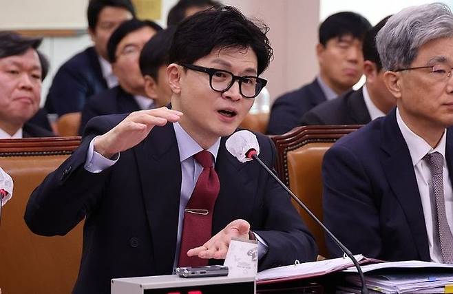 한동훈 법무부 장관이 지난 9일 국회 법제사법위원회 전체회의에서 답변하고 있다.ⓒ연합뉴스