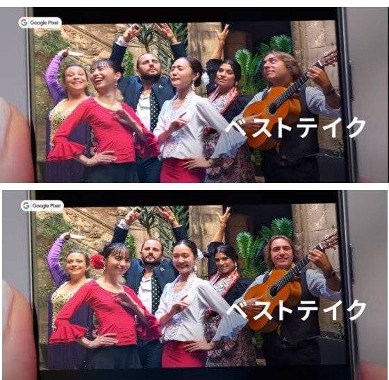 구글이 지난달 공개한 스마트폰 신제품 ‘픽셀8’ 시리즈의 일본 버전 광고. 네트워크 연결 없이도 AI 기능을 사용할 수 있는 서비스가 대거 탑재됐다. 반복해서 찍은 여러 장의 단체 사진을 합성해 모든 사람이 가장 잘 나온 사진 한 장을 만들어주는 ‘베스트 테이크’ 기능. 사진 구글 재팬