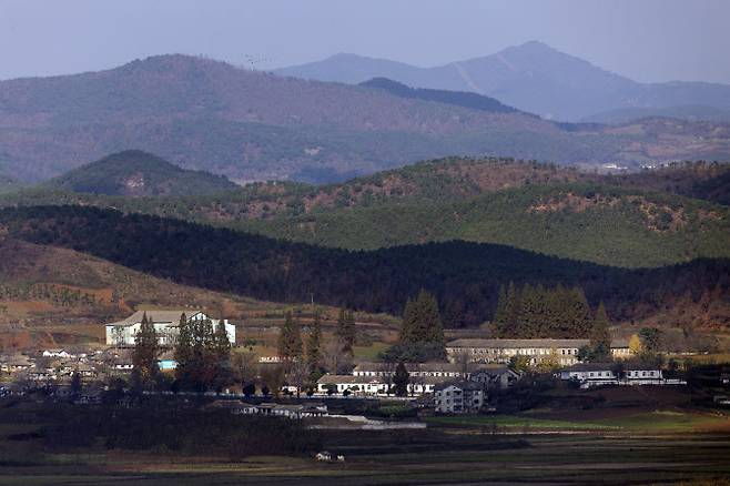 경기도 파주시 오두산 통일전망대에서 바라본 북한 황해북도 개풍군 일대. (사진=연합뉴스)