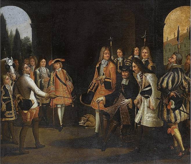 1717년 프랑스 베르사유를 방문한 표트르. 유럽에서 높아진 그의 위상을 보여준다.