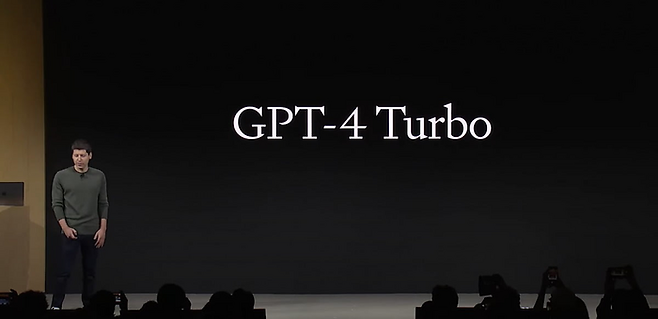 샘 올트먼 오픈AI 대표의 ‘GPT-4터보’ 공개 모습