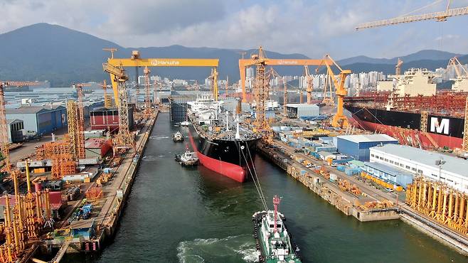 Hanwha Ocean's Geoje shipyard in South Gyeongsang Province (Hanwha Ocean)