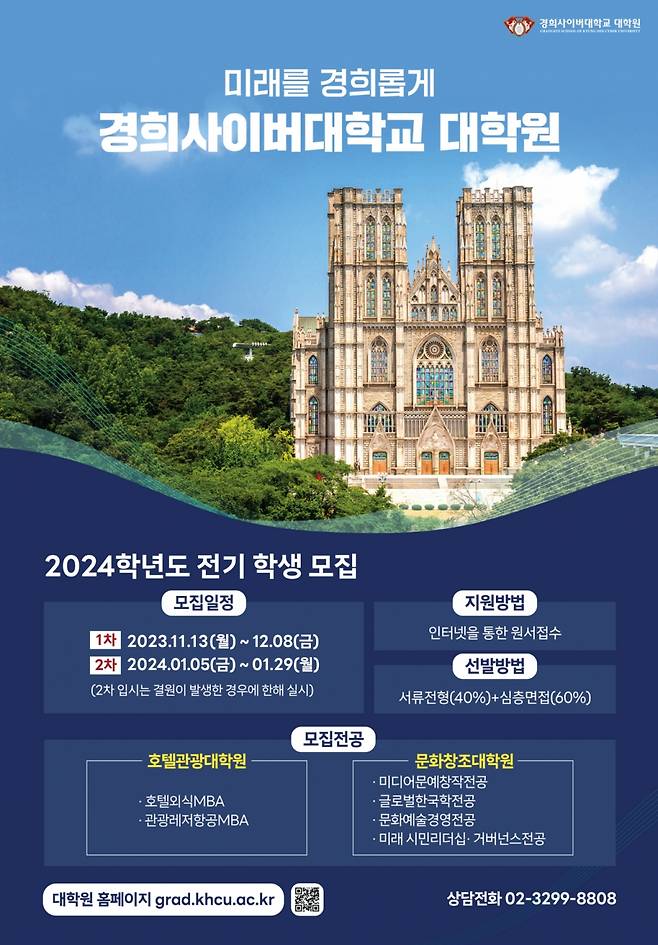 경희사이버대학교 대학원 2024학년도 전기 신·편입생 모집 포스터./사진제공=경희사이버대