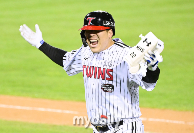 김현수, 2023년 11월 8일 오후 서울 잠실야구장에서 진행된 '2023 KBO 프로야구' 포스트시즌 한국시리즈 2차전 LG 트윈스와 kt 위즈의 경기/마이데일리