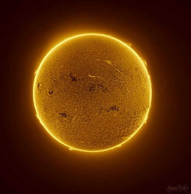 태양 극대기에 들어간 태양의 강한 활동을 느낄 수 있는 사진이 공개됐다.(사진=미구엘 클레로)