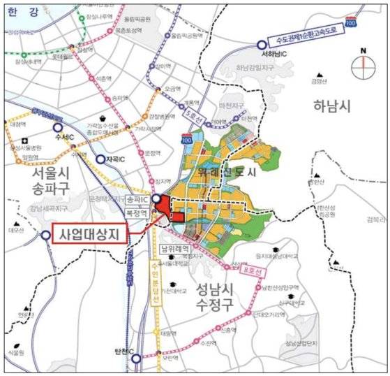 복정역세권 복합개발사업 위치도. LH