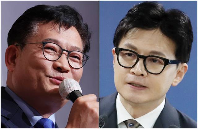 송영길 전 더불어민주당 대표(왼쪽 사진)과 한동훈 법무부 장관. 뉴시스
