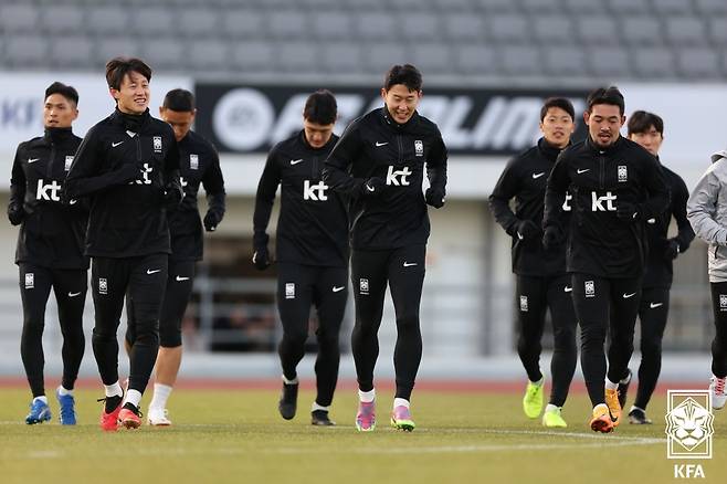 훈련 중인 클린스만호. /사진=대한축구협회