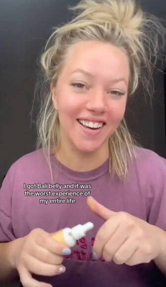 아일리는 발리 밸리에 대해 "내 생에 최악의 경험"이라고 밝혔다. [사진=뉴욕포스트 캡처/틱톡 'aili.likes.adventure']