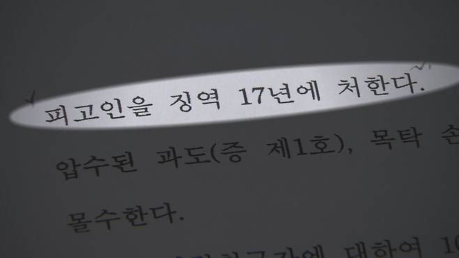 1심 재판부는 피고인 최 씨에게 검찰 구형량의 절반 수준인 징역 17년을 선고했다.