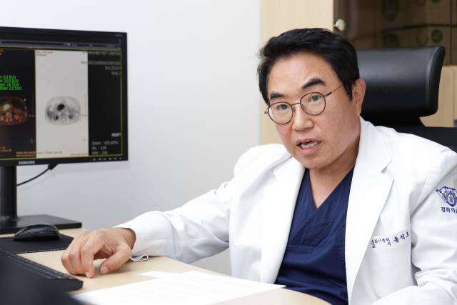 동석호 소화기내과 동석호 교수가 췌장낭종 유형에 따른 관리전략에 대해 설명하고 있다. 사진 제공=경희대병원