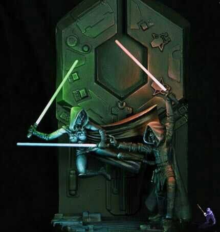 Jedi duel - painted by odinsgrandson