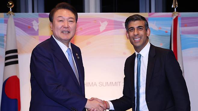 윤석열 대통령과 리시 수낵 영국 총리