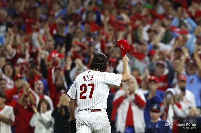 시티즌스 뱅크 파크에서의 애런 놀라. 사진=게티이미지코리아