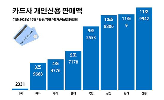 카드사 개인신용 판매액. ⓒ데일리안 부광우 기자