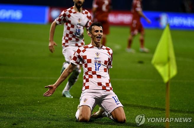 크로아티아 안테 부디미르의 골 세리머니 [AFP=연합뉴스]