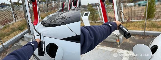 케이블이 짧아 어느쪽 충전기도 이용할 수 없다