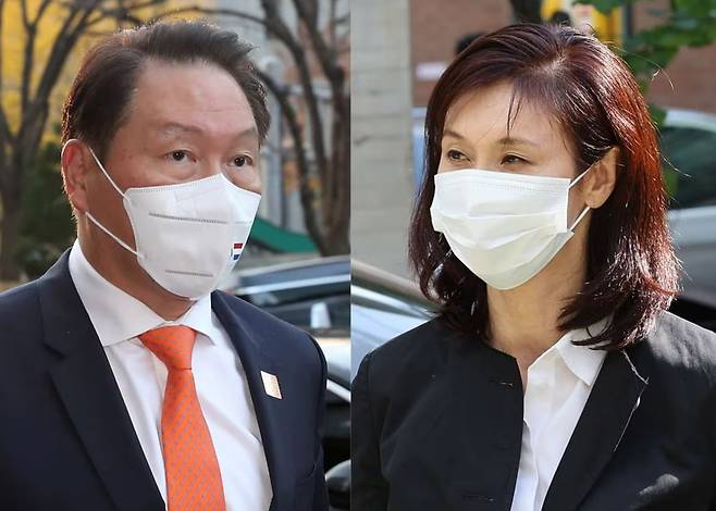 최태원 SK그룹 회장과 노소영 아트센터 나비 관장. /뉴스1