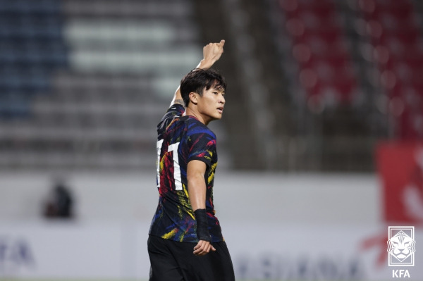 대한민국 올림픽 축구대표팀 공격수 정상빈. 사진=대한축구협회