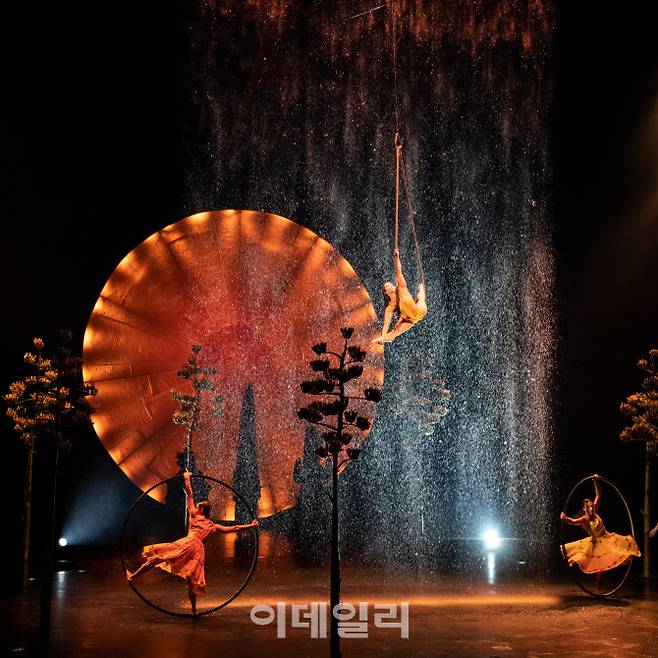 태양의서커스 ‘루치아’ 중 ‘시어휠과 트라페즈(공중그네)’의 한 장면. (사진=마스트인터내셔널)