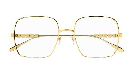 사각 프레임의 금테 안경을 선보인 구찌. 사진 구찌 아이웨어