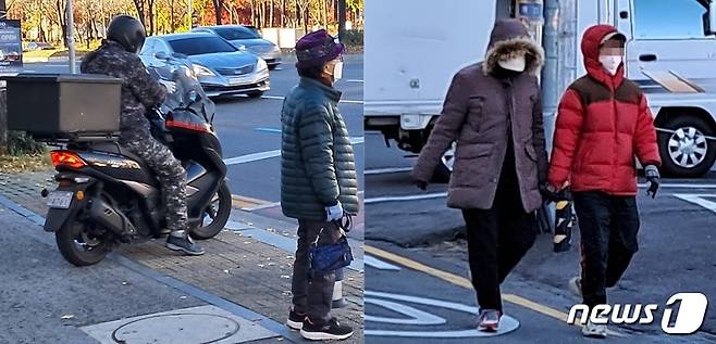 대전의 아침 최저기온이 -5.7도를 기록한 25일 두꺼운 외투를 입고 거리에 나선 시민들의 모습. 2023.11.25 /뉴스1 ⓒ News1 최일 기자