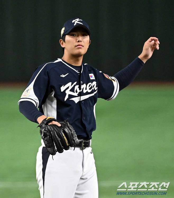 17일 일본 도쿄돔에서 열린 2023 아시아 프로야구 챔피언십(APBC) 한국과 일본의 경기. 이의리가 숨을 고르고 있다. 도쿄(일본)=박재만 기자pjm@sportschosun.com/2023.11.17/