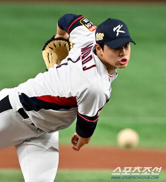 16일 일본 도쿄돔에서 열린 2023 아시아 프로야구 챔피언십(APBC) 한국과 호주의 경기. 문동주가 역투하고 있다. 도쿄(일본)=박재만 기자pjm@sportschosun.com/2023.11.16/