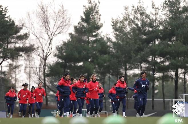 소집 훈련 시작한 여자 축구대표팀 [대한축구협회 제공. 재판매 및 DB 금지]