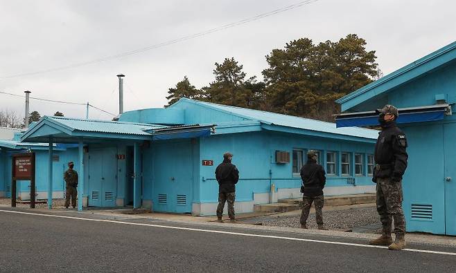 지난 3월 3일 경기도 파주시 판문점에서 국군이 근무하고 있다. 사진=연합뉴스