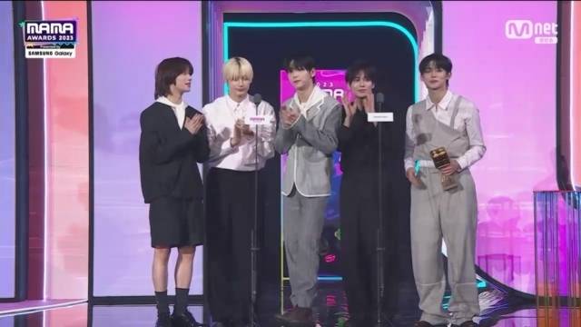 그룹 투모로우바이투게더. / '2023 마마어워즈(2023 MAMA AWARDS)' 방송 화면 캡처