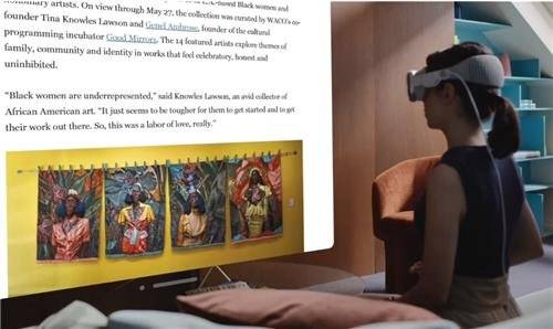 비전프로 가상 사용 예시 이미지. 애플 홈페이지